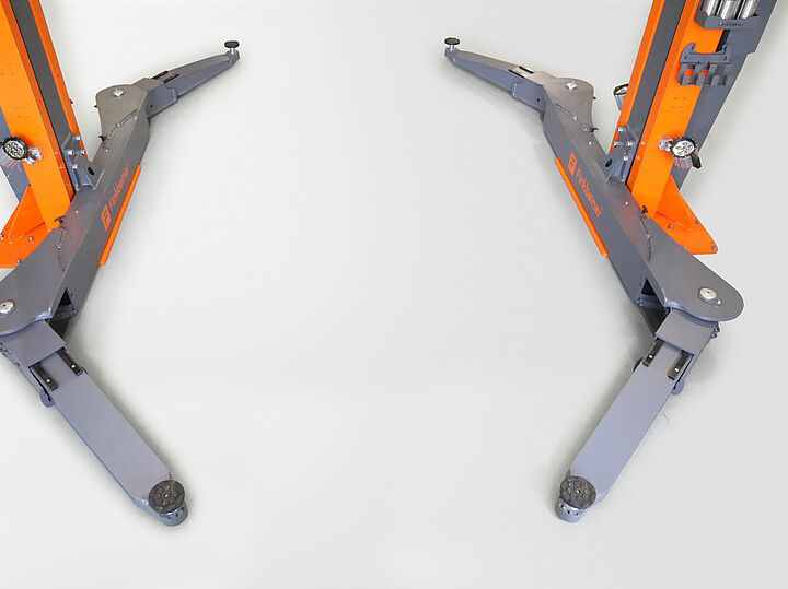 Brazos telescópicos competamente extraídos